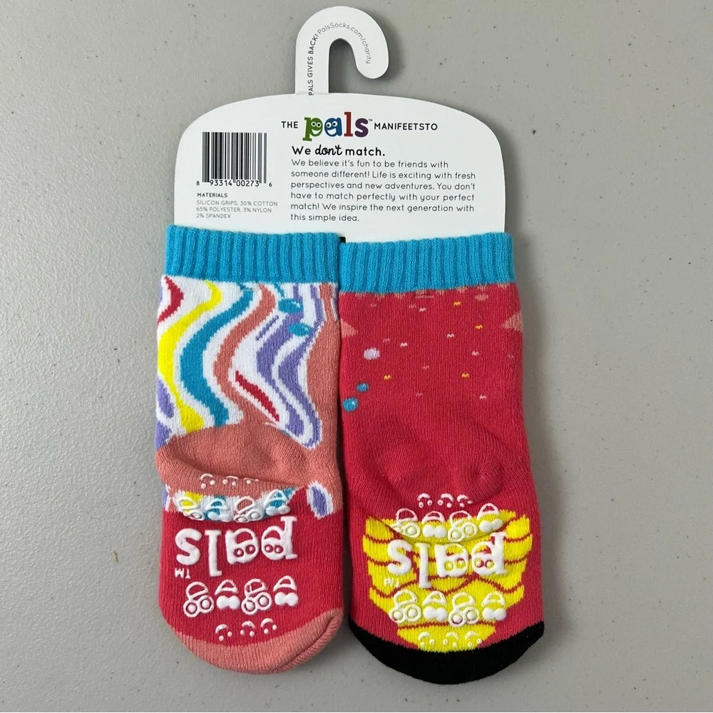 NWT Paals Crab & Jellyfish Mismatched Socks Kids 1-3 Years Gripper Socks